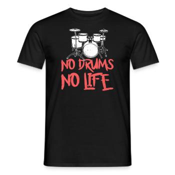 No Drums No Life - Schlagzeuger - Männer T-Shirt - Schwarz - Vorne - AI Model Male 178 light (178cm)