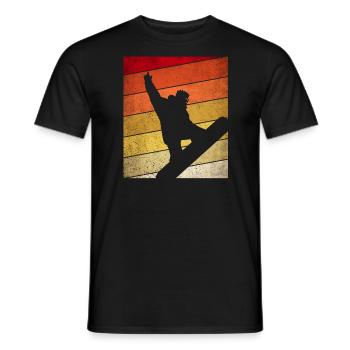 Retro Snowboard Snowboarder Winter Sport Oldschool - Männer T-Shirt - Schwarz - Vorne - AI Model Male 178 light (178cm)