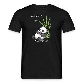 Sleeping panda - workout? Overrated - Men's T-Shirt - black - Front - AI Model Male 178 light (178cm)