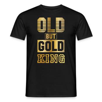 Old but Gold King in gold letters, gold colored - Men's T-Shirt - black - Front - AI Model Male 178 light (178cm)
