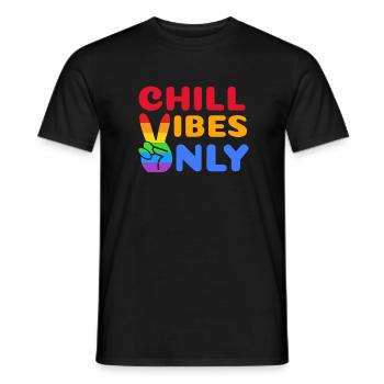 Nur Stolz LGBT Chill Vibes - Männer T-Shirt - Schwarz - Vorne - AI Model Male 178 light (178cm)