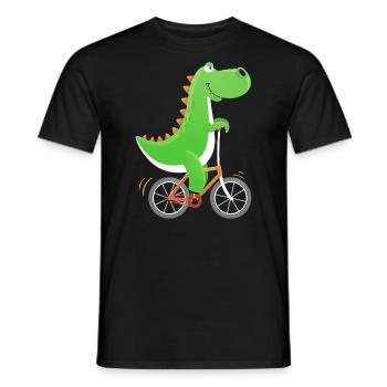 Crocodile with Bike Alligator Cyclist Bike - Men's T-Shirt - black - Front - AI Model Male 178 light (178cm)