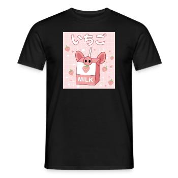Japanisches japanisches Erdbeer - Männer T-Shirt - Schwarz - Vorne - AI Model Male 178 light (178cm)