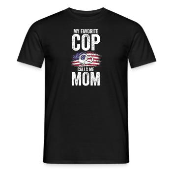 Polizist Mama Cop Mama Familie Geschenk - Männer T-Shirt - Schwarz - Vorne - AI Model Male 178 light (178cm)