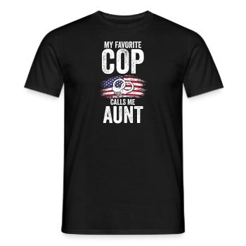Cop Tante Cop Tante Familie Geschenk - Männer T-Shirt - Schwarz - Vorne - AI Model Male 178 light (178cm)