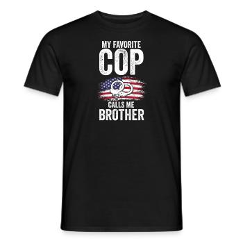 Cop Bruder Cop Bruder Familie Geschenk - Männer T-Shirt - Schwarz - Vorne - AI Model Male 178 light (178cm)