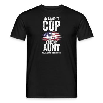 Cop Aunt Nephew Cop Aunt Family Geschenk - Männer T-Shirt - Schwarz - Vorne - AI Model Male 178 light (178cm)