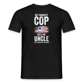 Cop Uncle Nephew Cop Uncle Family Geschenk - Männer T-Shirt - Schwarz - Vorne - AI Model Male 178 light (178cm)