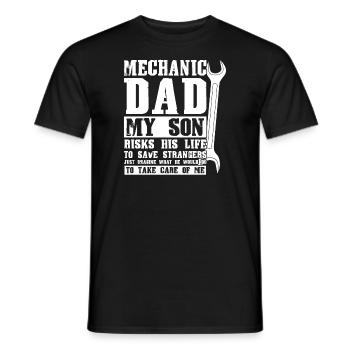 Mechanic Father Son Mechanic Father Family - Men's T-Shirt - black - Front - AI Model Male 178 light (178cm)