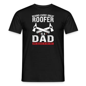 Roofer Father Son Roofer Papa Family - Men's T-Shirt - black - Front - AI Model Male 178 light (178cm)