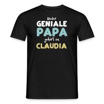Dieser Geniale Papa Gehört Zu Cl... - Männer T-Shirt - Schwarz - Vorne - AI Model Male 178 light (178cm)