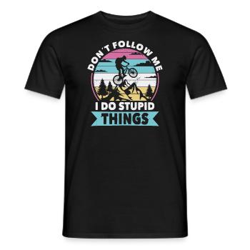 Ne me suivez pas le cycle - T-shirt homme - noir - Devant - AI Model Male 178 light (178cm)