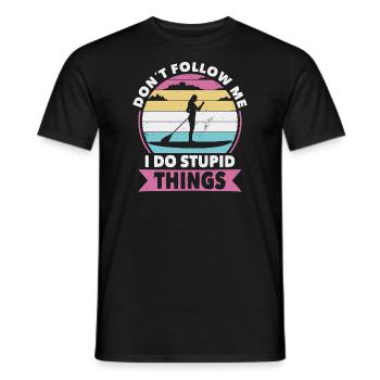 Nicht folgen Paddelboard - Männer T-Shirt - Schwarz - Vorne - AI Model Male 178 light (178cm)