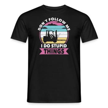 Do not follow Forklifts - Men's T-Shirt - black - Front - AI Model Male 178 light (178cm)