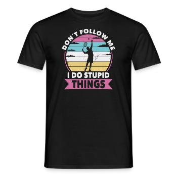 Don t follow me Tennis - Men's T-Shirt - black - Front - AI Model Male 178 light (178cm)