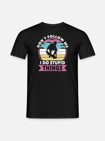 Volg skaters niet skateboarden - Heren T-shirt - zwart