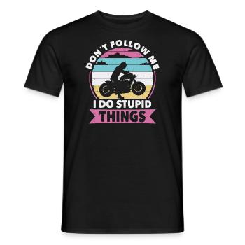 Do not follow biker a motorcycle - Men's T-Shirt - black - Front - AI Model Male 178 light (178cm)