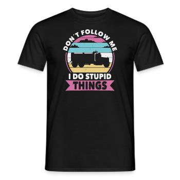 Do not follow truck driver or trucker - Men's T-Shirt - black - Front - AI Model Male 178 light (178cm)