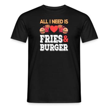 Tout ce dont j’ai besoin, ce sont des frites et des pommes de malbouffe - T-shirt homme - noir - Devant - AI Model Male 178 light (178cm)