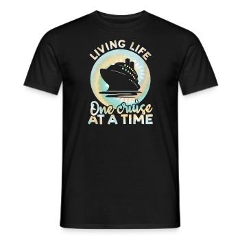Living Life One Cruise At A Time Tie Dye Print - Men's T-Shirt - black - Front - AI Model Male 178 light (178cm)