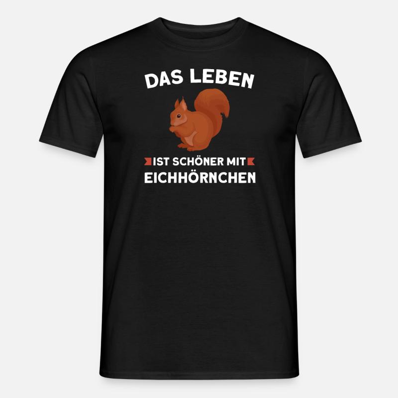 Eichhörnchen Tier Tiere Geschenk - Männer T-Shirt - Schwarz