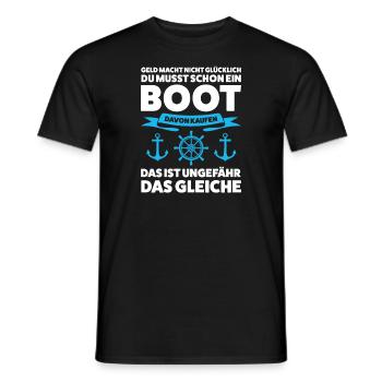 Boot Segeln Bootfahrer Geschenk - Männer T-Shirt - Schwarz - Vorne - AI Model Male 178 light (178cm)