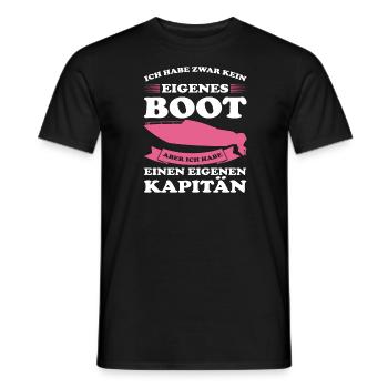 Kapitän Boot Bootfahrer Geschenk - Männer T-Shirt - Schwarz - Vorne - AI Model Male 178 light (178cm)