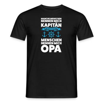 Kapitän Opa Bootfahrer Geschenk - Männer T-Shirt - Schwarz - Vorne - AI Model Male 178 light (178cm)