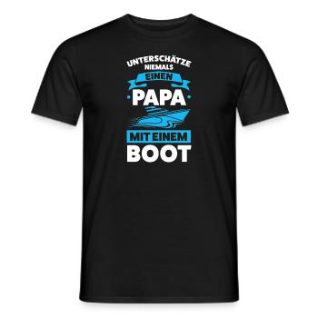 Boot Papa Segler Geschenk - Männer T-Shirt - Schwarz - Vorne - AI Model Male 178 light (178cm)