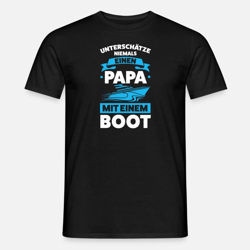 Boot Papa Segler Geschenk - Männer T-Shirt - Schwarz