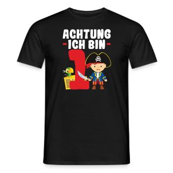 1.Geburtstag Pirat Piraten Party Geschenk - Männer T-Shirt - Schwarz - Vorne - AI Model Male 178 light (178cm)