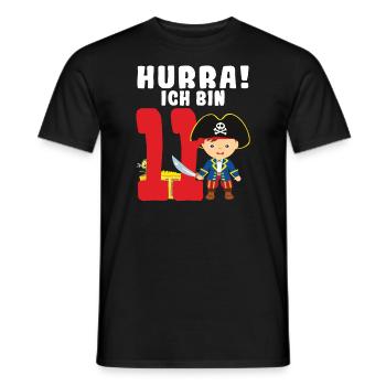 11.Geburtstag Pirat Piraten Geschenk - Männer T-Shirt - Schwarz - Vorne - AI Model Male 178 light (178cm)
