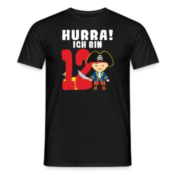 13.Geburtstag Pirat Piraten Geschenk - Männer T-Shirt - Schwarz - Vorne - AI Model Male 178 light (178cm)