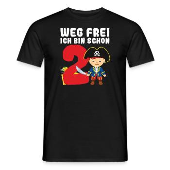2.Geburtstag Pirat Piraten Party Geschenk - Männer T-Shirt - Schwarz - Vorne - AI Model Male 178 light (178cm)