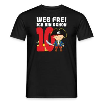 10.Geburtstag Pirat Piraten Party Geschenk - Männer T-Shirt - Schwarz - Vorne - AI Model Male 178 light (178cm)