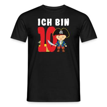 10.Geburtstag Pirat Piraten Geschenk - Männer T-Shirt - Schwarz - Vorne - AI Model Male 178 light (178cm)