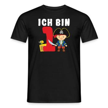 1.Geburtstag Pirat Piraten Geschenk - Männer T-Shirt - Schwarz - Vorne - AI Model Male 178 light (178cm)