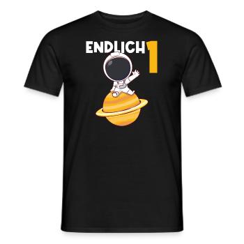 1.Geburtstag Astronaut Weltraum Geschenk - Männer T-Shirt - Schwarz - Vorne - AI Model Male 178 light (178cm)