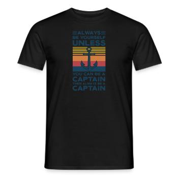 Captain Captains Boating Gift - Men's T-Shirt - black - Front - AI Model Male 178 light (178cm)