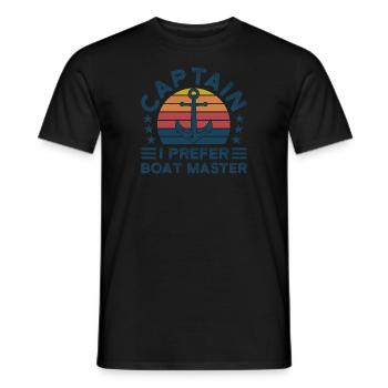 Captain Captains Boating Gift - Men's T-Shirt - black - Front - AI Model Male 178 light (178cm)