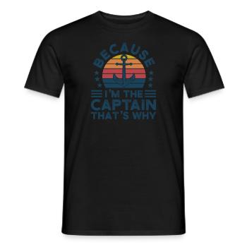 Capitaine Capitaine Cadeau de navigation de plaisance - T-shirt homme - noir - Devant - AI Model Male 178 light (178cm)