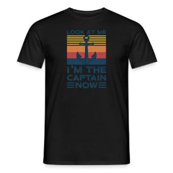 Capitaine Capitaine Cadeau de navigation de plaisance - T-shirt homme - noir - Devant - AI Model Male 178 light (178cm)