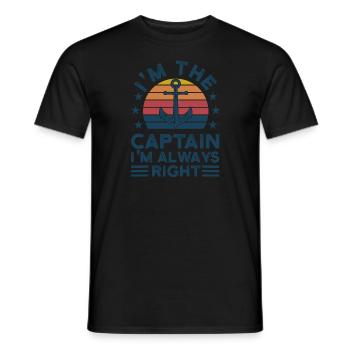 Captain Captains Boating Gift - Men's T-Shirt - black - Front - AI Model Male 178 light (178cm)
