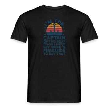 Captain Captains Boating Gift - Men's T-Shirt - black - Front - AI Model Male 178 light (178cm)