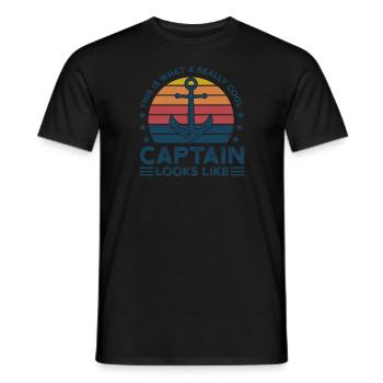 Kapitän Kapitäne Bootfahren Geschenk - Männer T-Shirt - Schwarz - Vorne - AI Model Male 178 light (178cm)