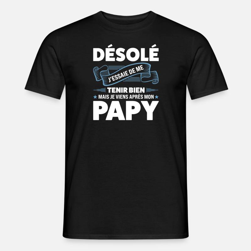Papi Papi Famille Geschenk - Männer T-Shirt - Schwarz