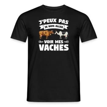 Kuh Kuh Tier Geschenk - Männer T-Shirt - Schwarz - Vorne - AI Model Male 178 light (178cm)