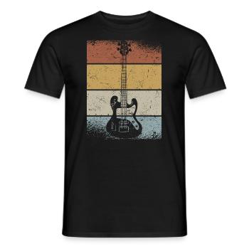 Retro Bass Guitar Musician Bassist Bass Player - Men's T-Shirt - black - Front - AI Model Male 178 light (178cm)