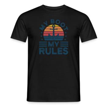 Capitaine Capitaine Cadeau de navigation de plaisance - T-shirt homme - noir - Devant - AI Model Male 178 light (178cm)