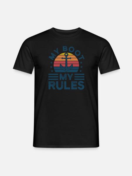 Kapitän Kapitäne Bootfahren Geschenk - Männer T-Shirt - Schwarz